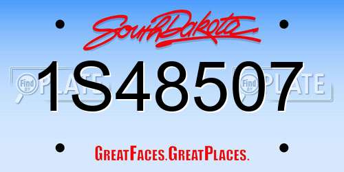 1S48507 South Dakota License Plate