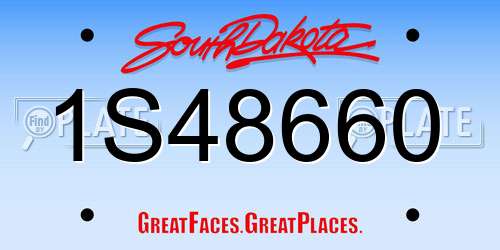 1S48660 South Dakota License Plate