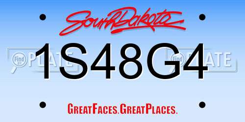1S48G4 South Dakota License Plate