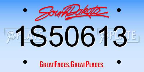 1S50613 South Dakota License Plate