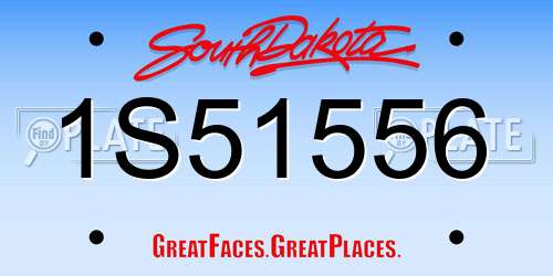 1S51556 South Dakota License Plate