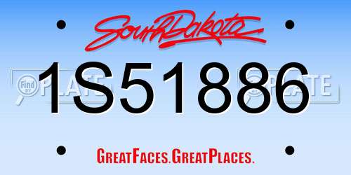 1S51886 South Dakota License Plate