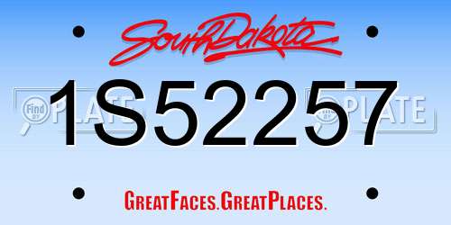 1S52257 South Dakota License Plate