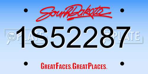 1S52287 South Dakota License Plate