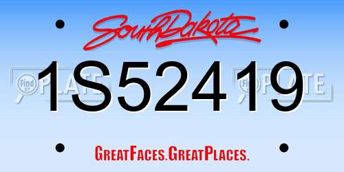 1S52419 South Dakota License Plate