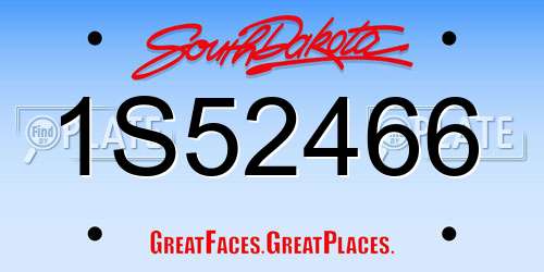1S52466 South Dakota License Plate