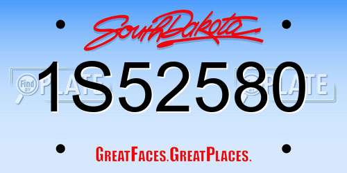 1S52580 South Dakota License Plate