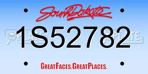 1S52782 South Dakota License Plate