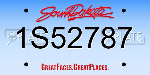 1S52787 South Dakota License Plate