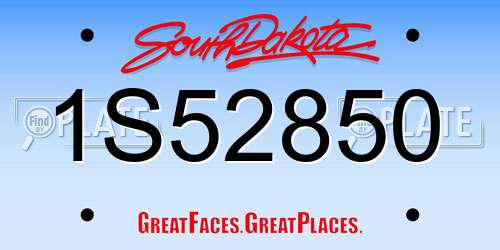 1S52850 South Dakota License Plate