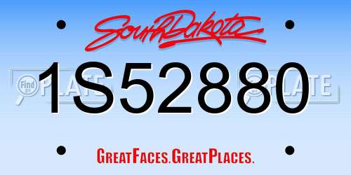 1S52880 South Dakota License Plate