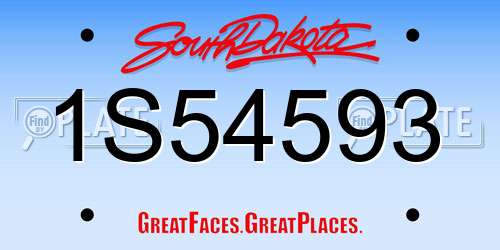 1S54593 South Dakota License Plate