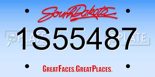 1S55487 South Dakota License Plate