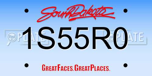 1S55R0 South Dakota License Plate