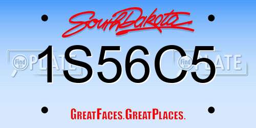 1S56C5 South Dakota License Plate