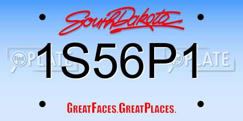 1S56P1 South Dakota License Plate