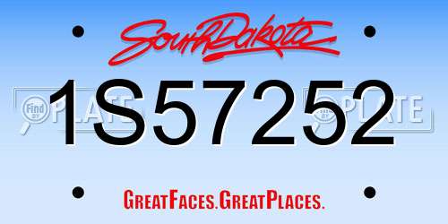1S57252 South Dakota License Plate