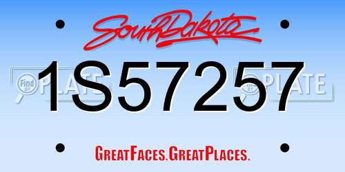 1S57257 South Dakota License Plate
