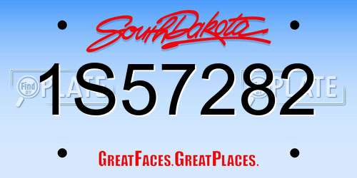 1S57282 South Dakota License Plate