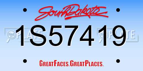 1S57419 South Dakota License Plate