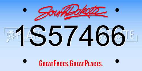 1S57466 South Dakota License Plate