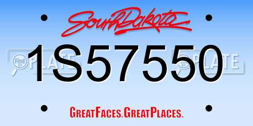 1S57550 South Dakota License Plate