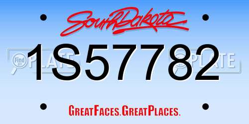 1S57782 South Dakota License Plate