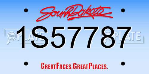 1S57787 South Dakota License Plate