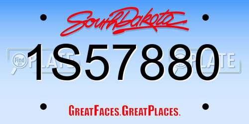1S57880 South Dakota License Plate