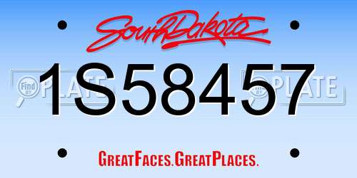 1S58457 South Dakota License Plate