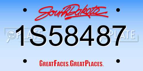 1S58487 South Dakota License Plate
