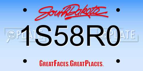 1S58R0 South Dakota License Plate