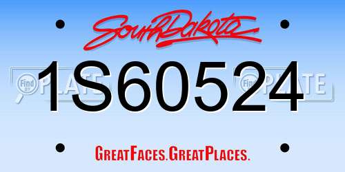 1S60524 South Dakota License Plate
