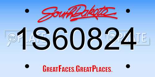 1S60824 South Dakota License Plate