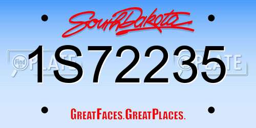1S72235 South Dakota License Plate