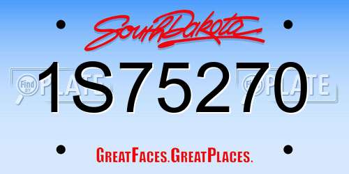 1S75270 South Dakota License Plate