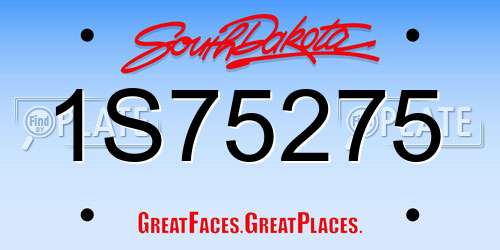 1S75275 South Dakota License Plate