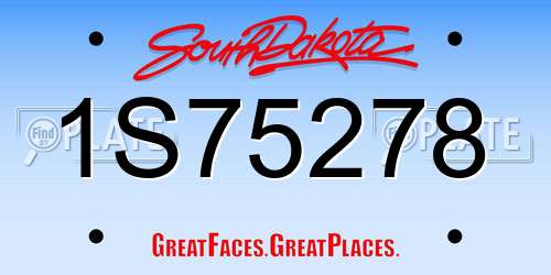 1S75278 South Dakota License Plate