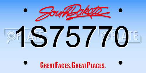 1S75770 South Dakota License Plate