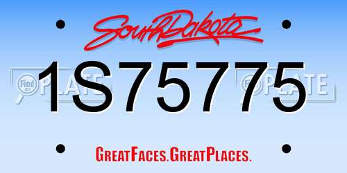 1S75775 South Dakota License Plate