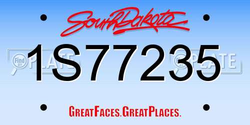 1S77235 South Dakota License Plate