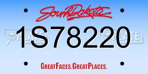 1S78220 South Dakota License Plate