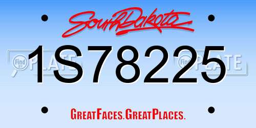 1S78225 South Dakota License Plate