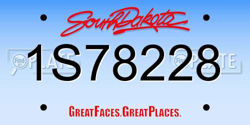 1S78228 South Dakota License Plate