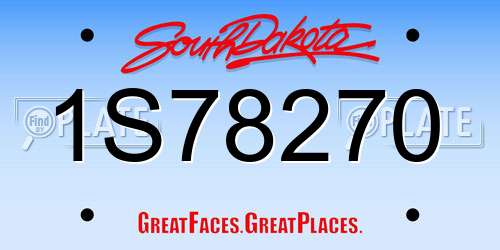 1S78270 South Dakota License Plate