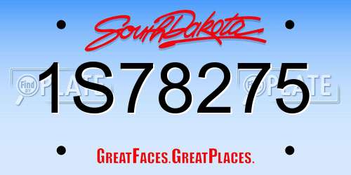1S78275 South Dakota License Plate