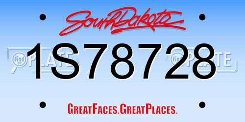1S78728 South Dakota License Plate
