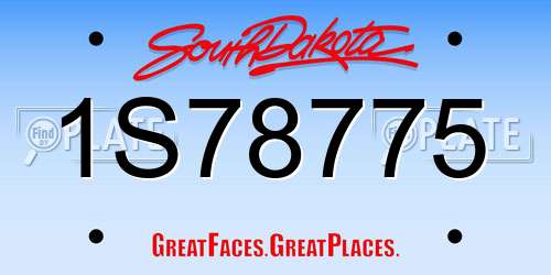 1S78775 South Dakota License Plate