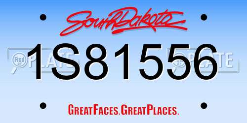 1S81556 South Dakota License Plate
