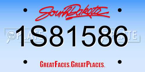 1S81586 South Dakota License Plate